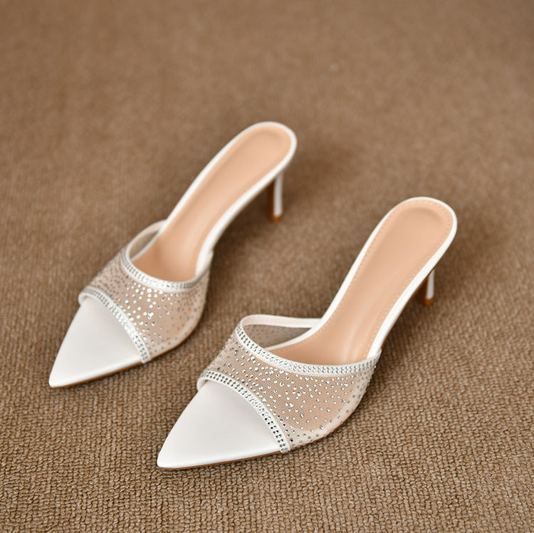 Dame Elegant Åben-Tå Hælsandal med Rhinestones Stilla