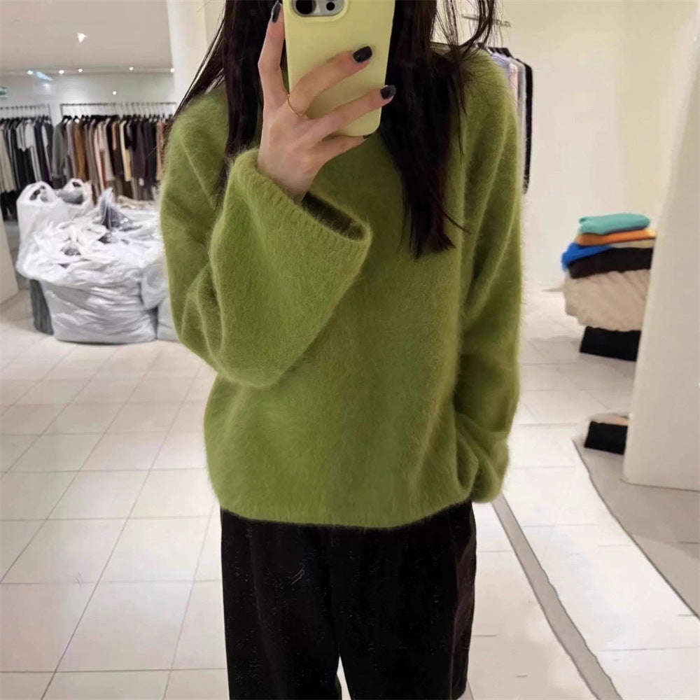 Kvinders fluffy sweater med oversized skæring lavet af mohair uld Stilla