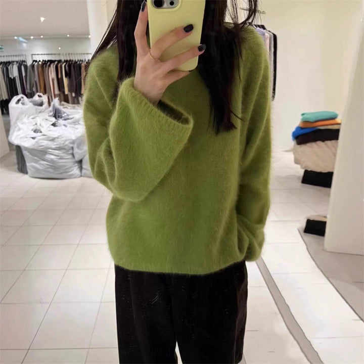 Kvinders fluffy sweater med oversized skæring lavet af mohair uld Stilla