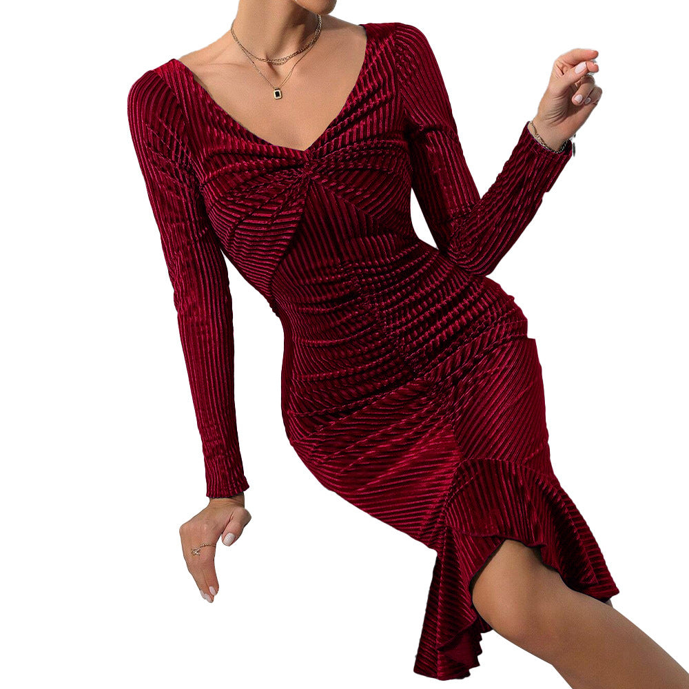 Kvinder Bodycon Maxi Kjole med Elegante Rynke Detaljer og Figur-Armende Snit Stilla