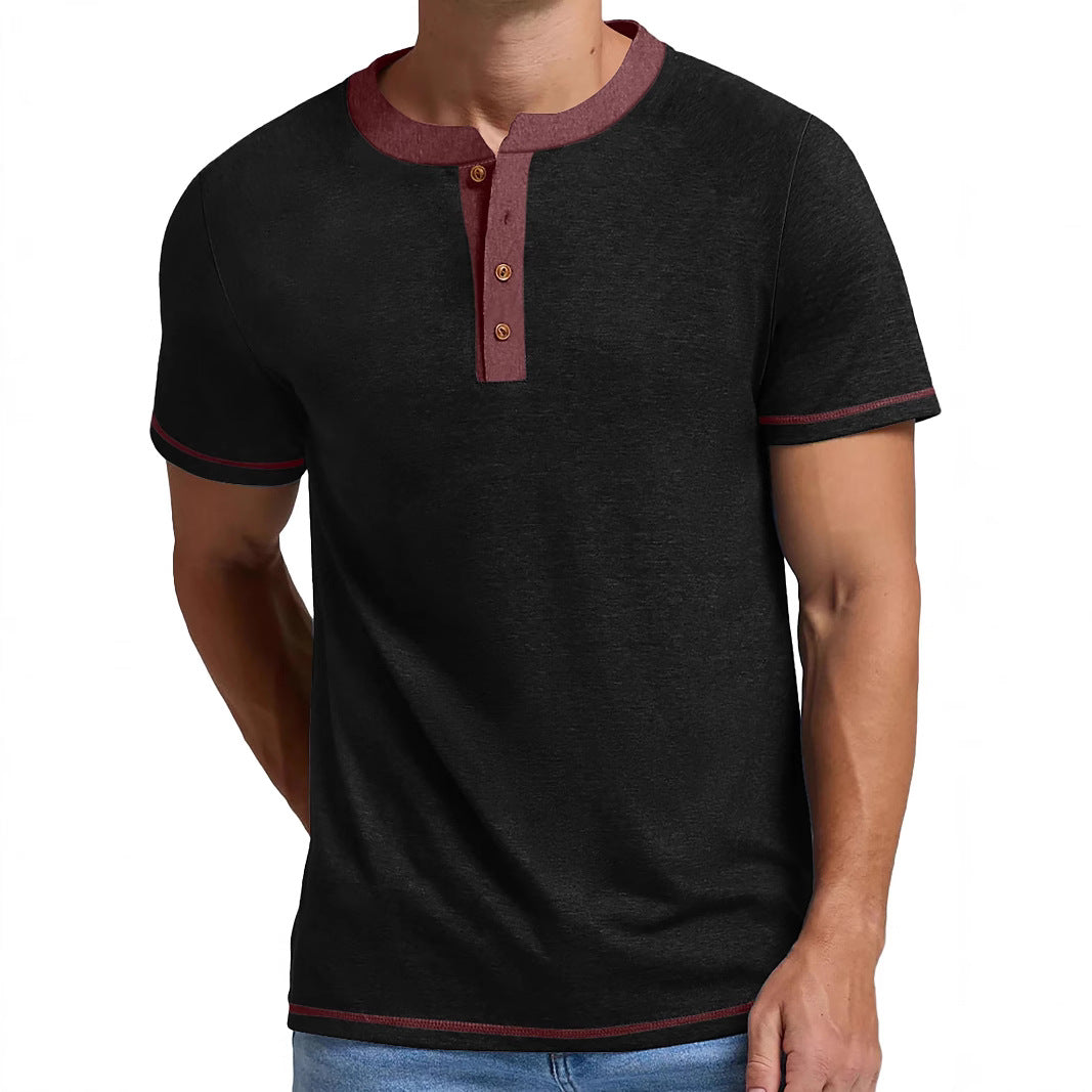 Herre Casual Kortærmet Henley T-Shirt Stilla
