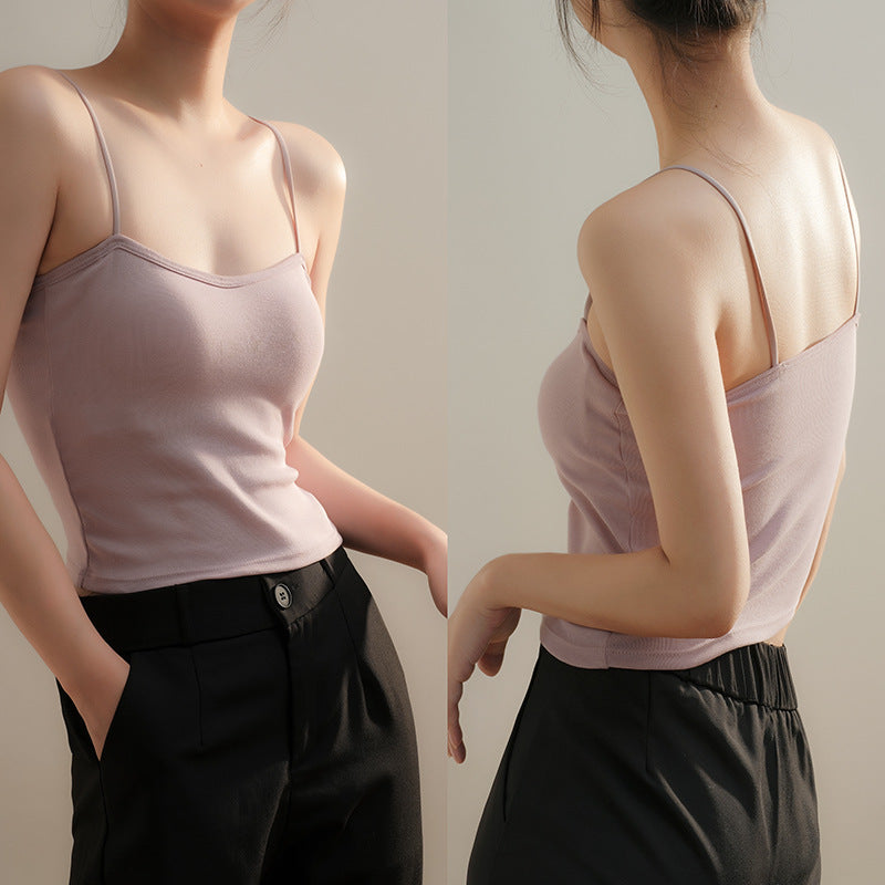 Femme Justerbare Stropper Satin Cami Top Stilla