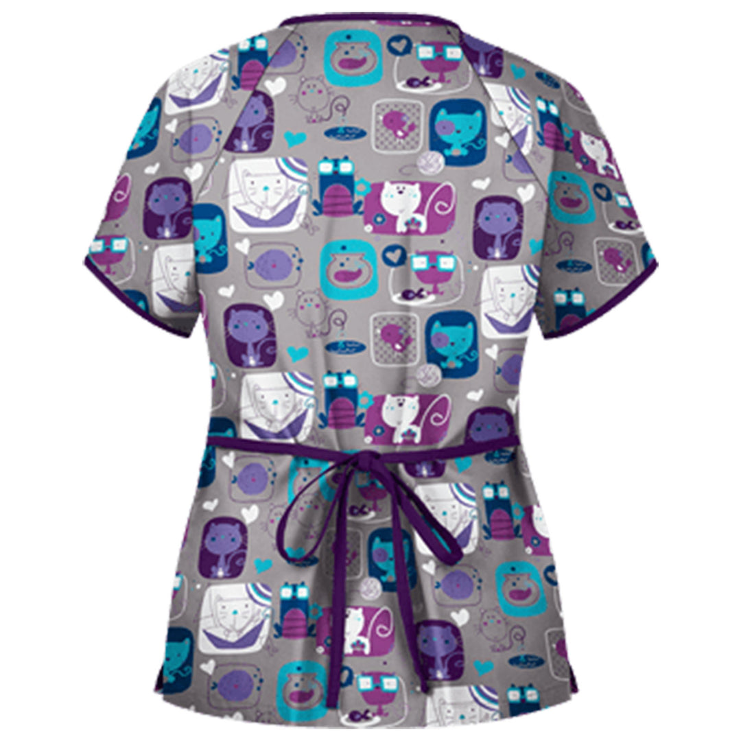 Dame Sødt Dyretryk Scrub Top Stilla