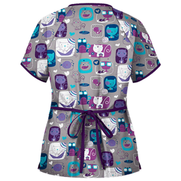 Dame Sødt Dyretryk Scrub Top Stilla