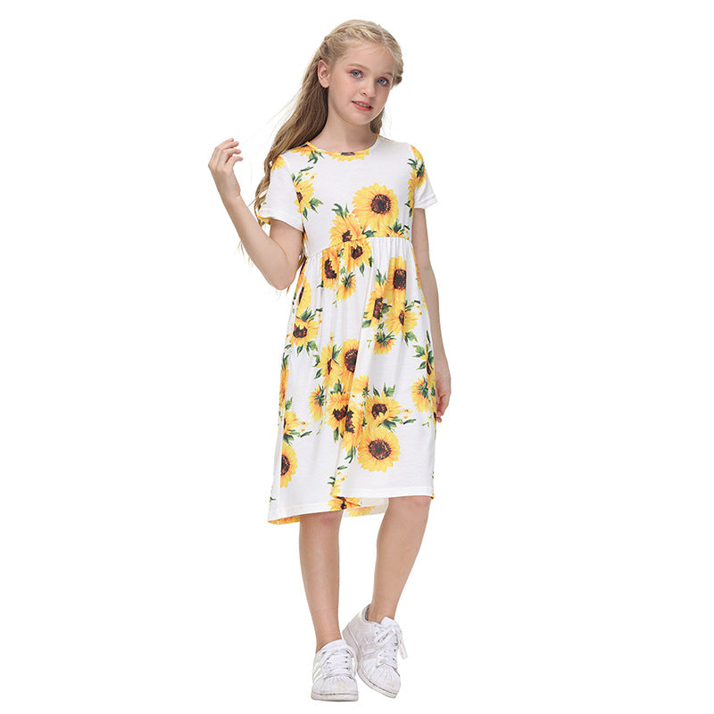 Dame fritidskjole med blomstret design og blødt jersey-materiale Stilla