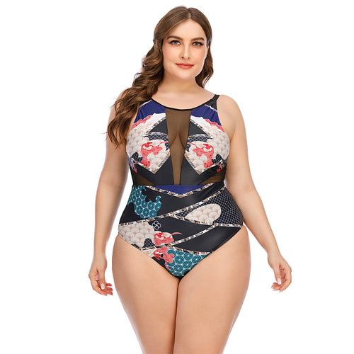 Damer Sporty One-Piece med moderne snit og transparente indsatser Skovae