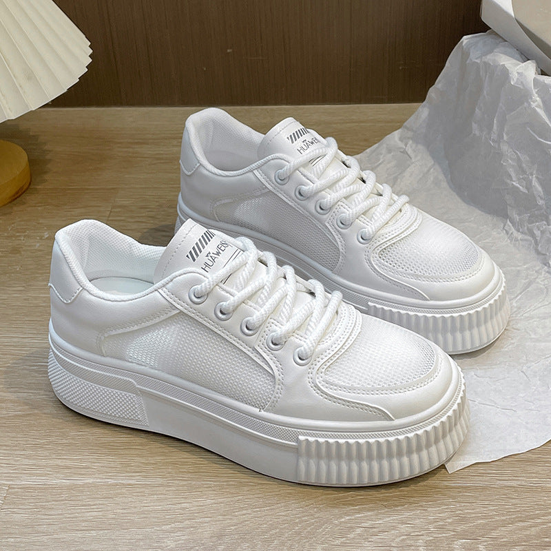 Dame Sporty Plateau-Sneakers med åndbar mesh-overflade og stabil sål Stilla