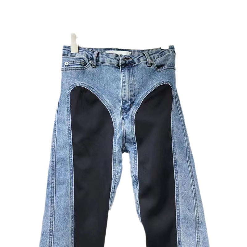 Dame Fashionable Høj Talje Jeans med Side Slidsser Stilla