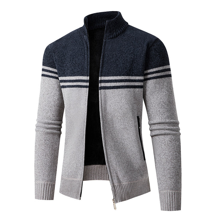 Herrer Zip-Up Fritidstrikjakke Pullover Stilla