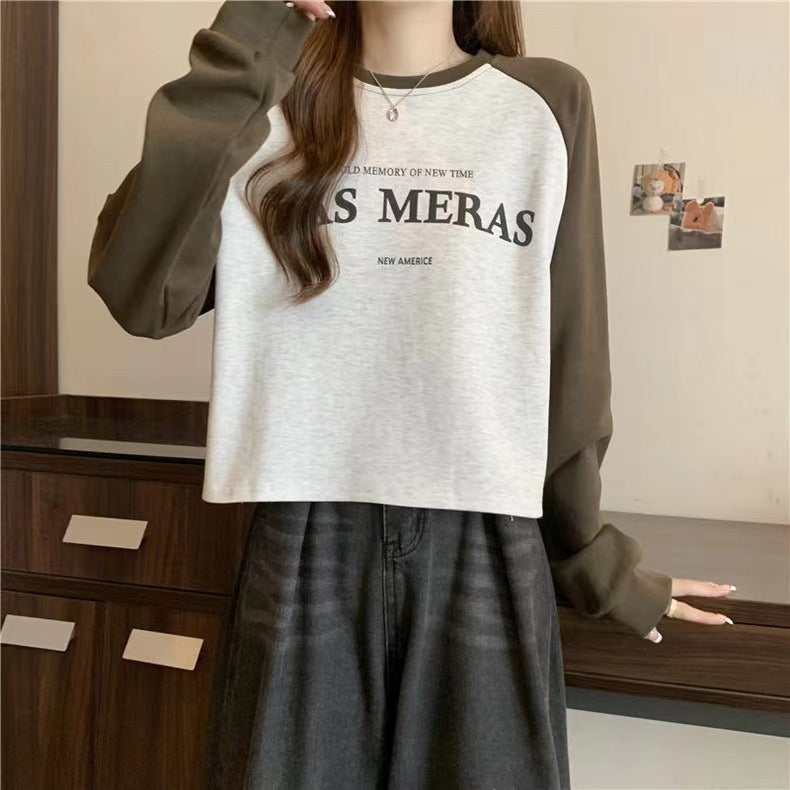 Femme Trendy Grafik Crop Sweatshirt Stilla