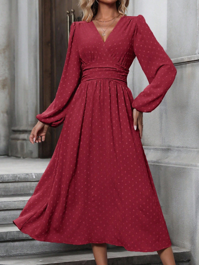 Damer maxi kjole med elegant omslag look Stilla