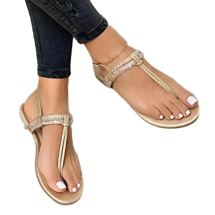 Dame rhinsten toe separator sandaler med komfortabelt fodbed og elegante accenter Stilla