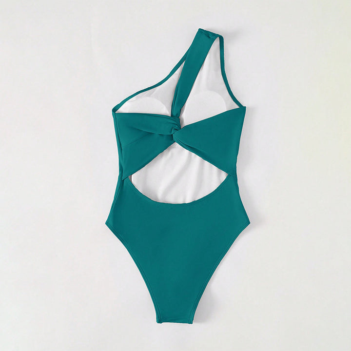 Dame one-piece badedragt med asymmetrisk snit Skovae