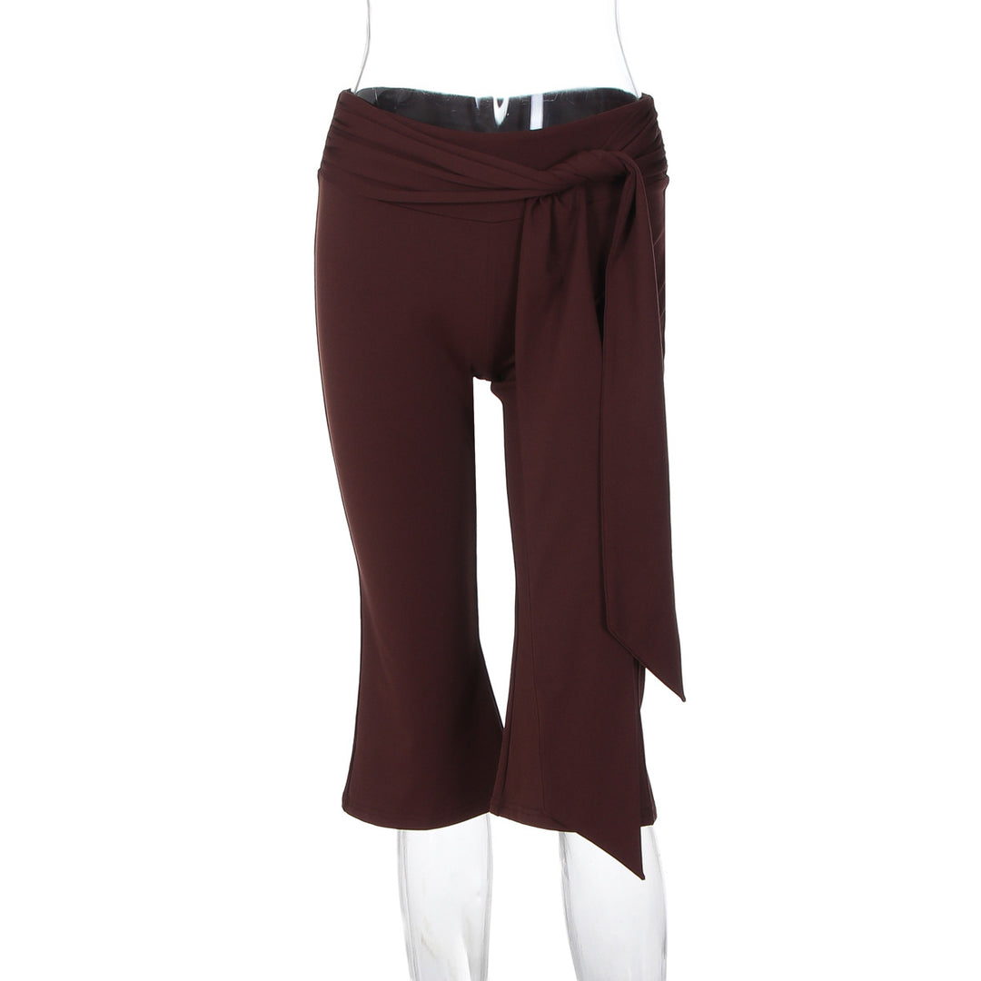 Dame Sporty Capri-Bukser med elegant bånd Skovae