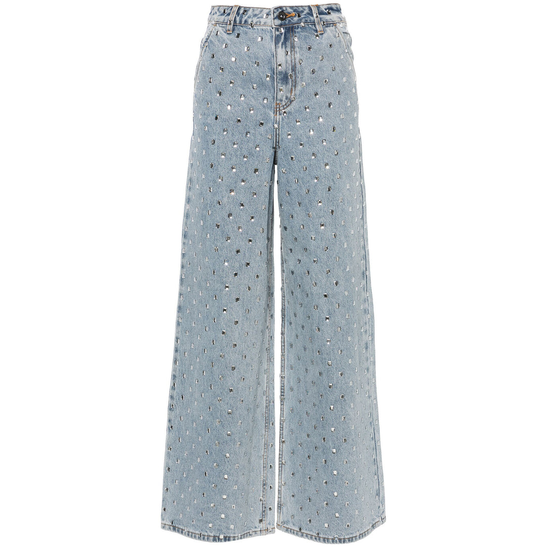 Kvinders brede jeans med glitrende applikationer Stilla