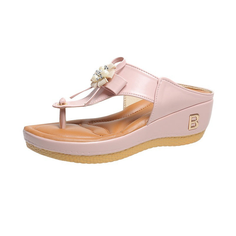 Dame Wedge-sandaler med elegant blomsterdekoration og skridsikker sål Stilla