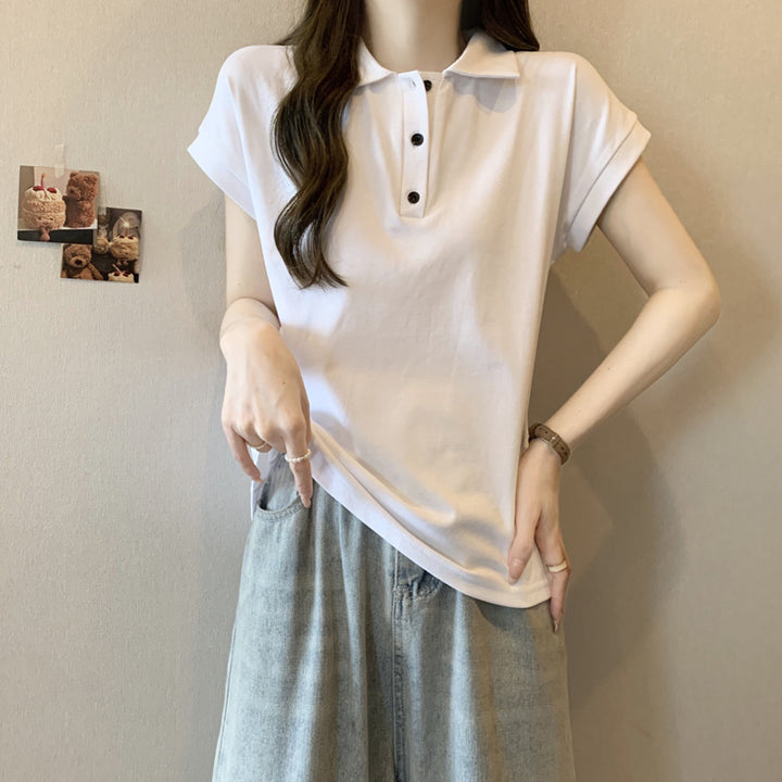 Dame Casual Polo-Shirt med knapdetalje Stilla