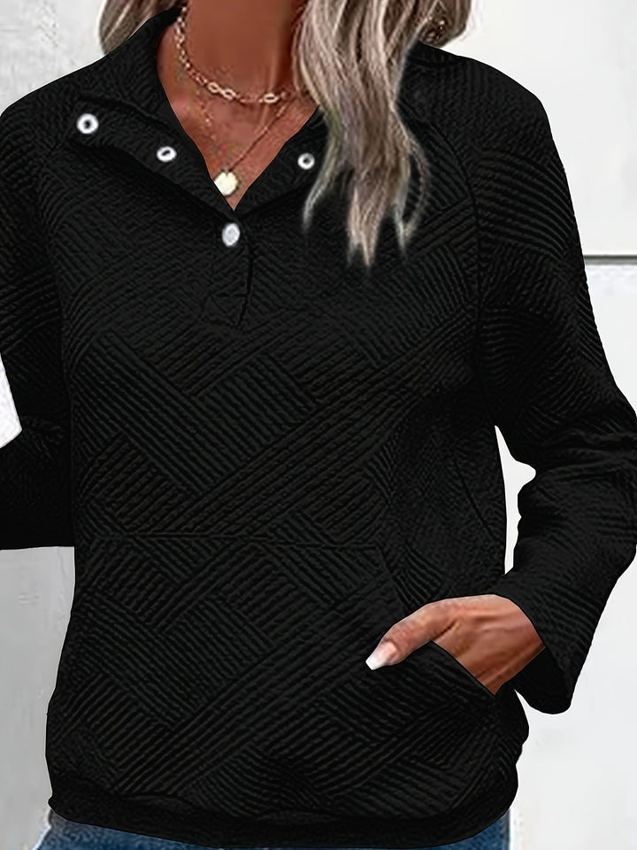 Kvinders quilted sweater med fuld lynlås og praktiske lommer Stilla