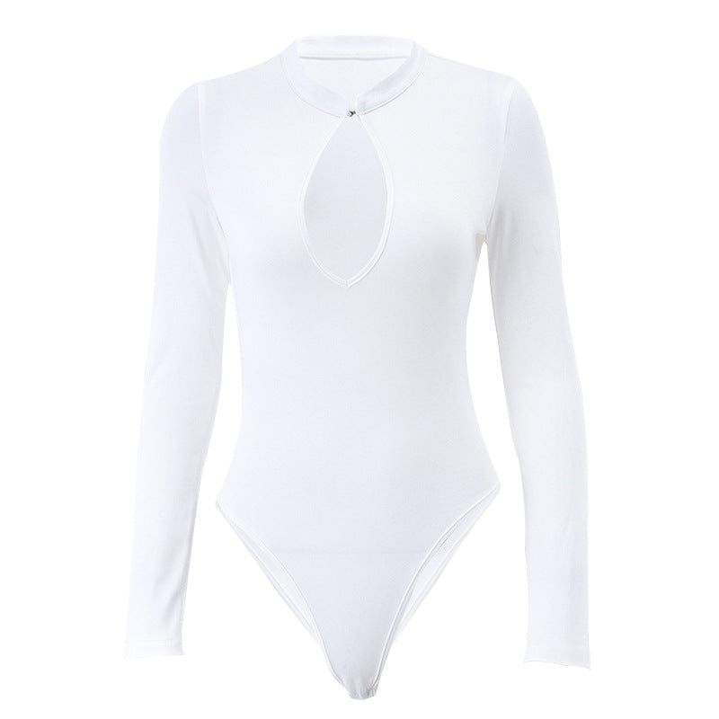 Dame styling bodysuit med dyb V-udskæring og lange ærmer Stilla