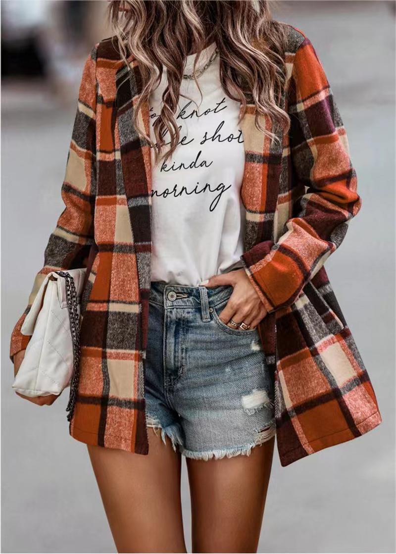 Dame Rutig Uld Blazer Stilla