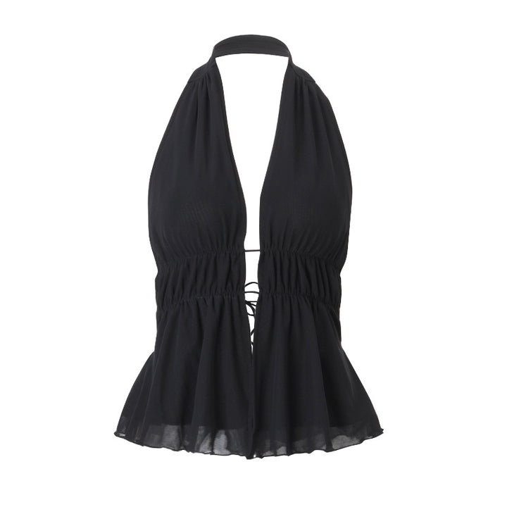 Dame Raffineret Halterneck-top med voluminøst underdel Stilla