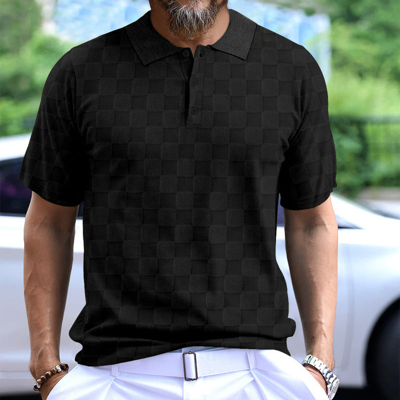 Herrer Poloshirt med struktureret design og knaplukning Stilla