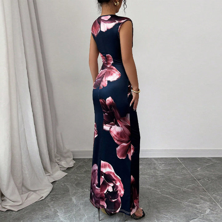 Dame maxikjole med blomsterprint Stilla