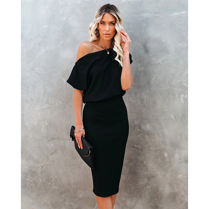 Dame Off-Shoulder Midikjole med Bodycon-pasform Stilla