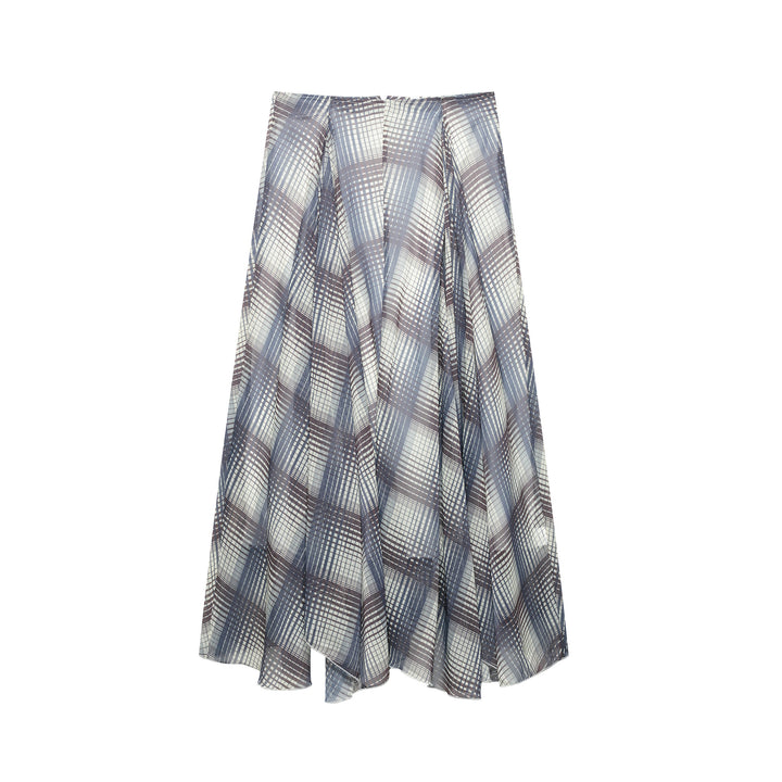 Femme Elegant Maxiskørt med Asymmetrisk Kant og Slangeskindsprint Stilla
