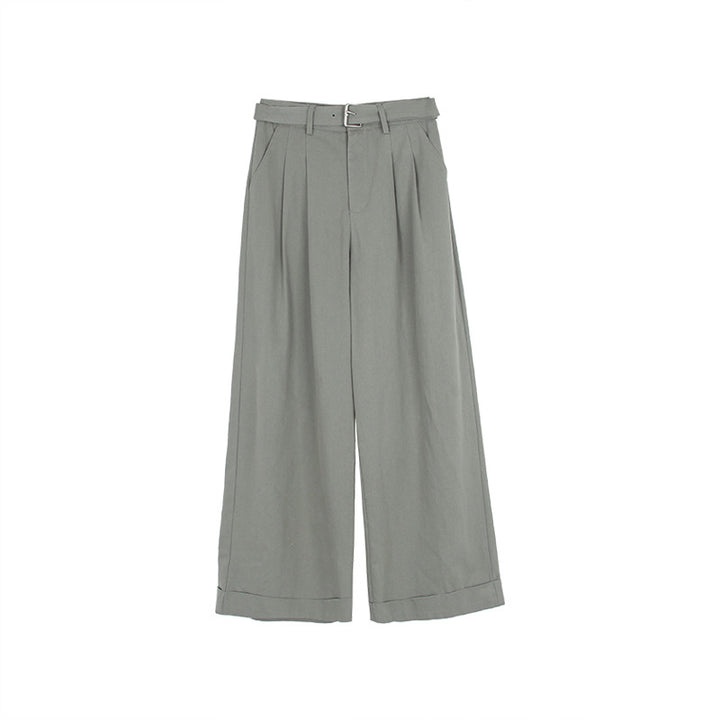 Dame elegant High-Waist Palazzo-bukser med plisseer og bæltestropper Stilla