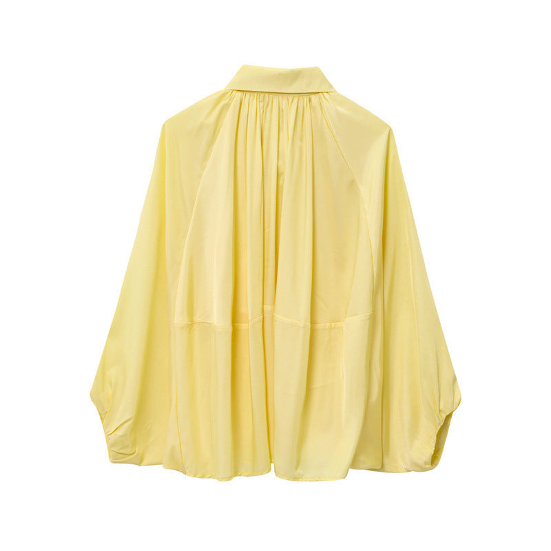 Dame elegant oversized skjorte med rynker Stilla