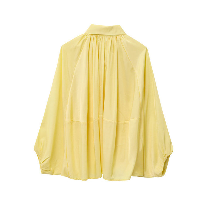 Dame elegant oversized skjorte med rynker Stilla