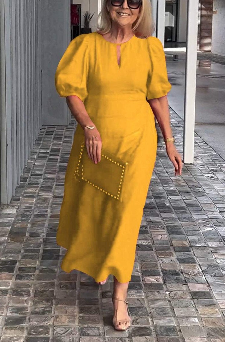 Damer Elegant Puffærmede Maxi Kjole Stilla