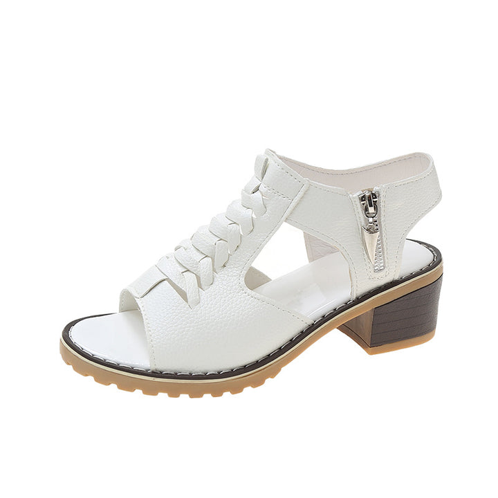 Dame Sandaler med elegant snøredesign og praktisk lynlås Stilla