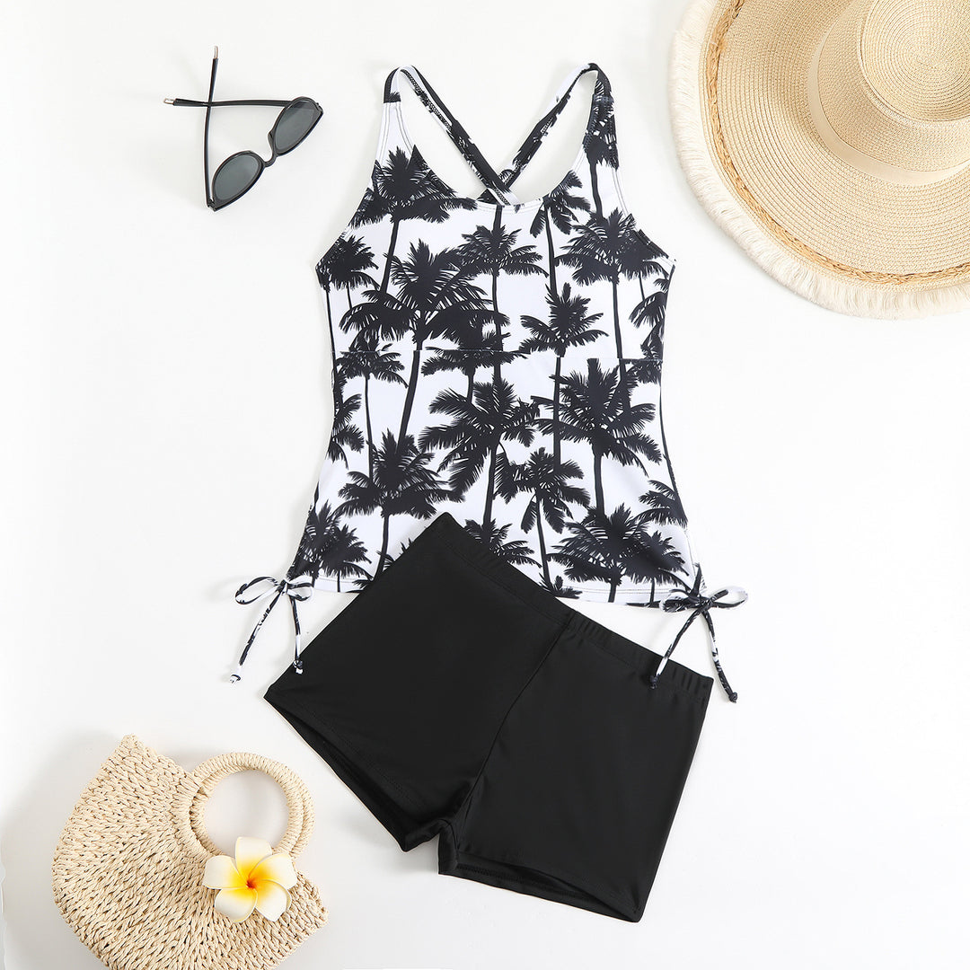 Damer Tankini-overdel med sporty shorts Skovae