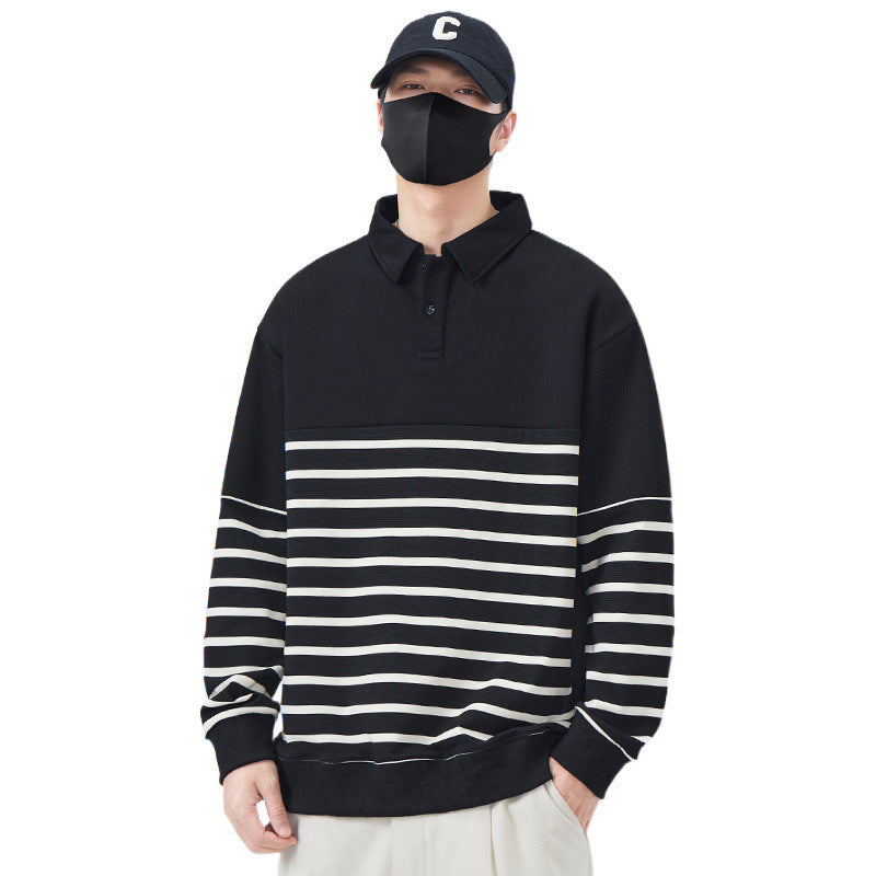 Stribet Pullover Sweatshirt til Herrer Stilla