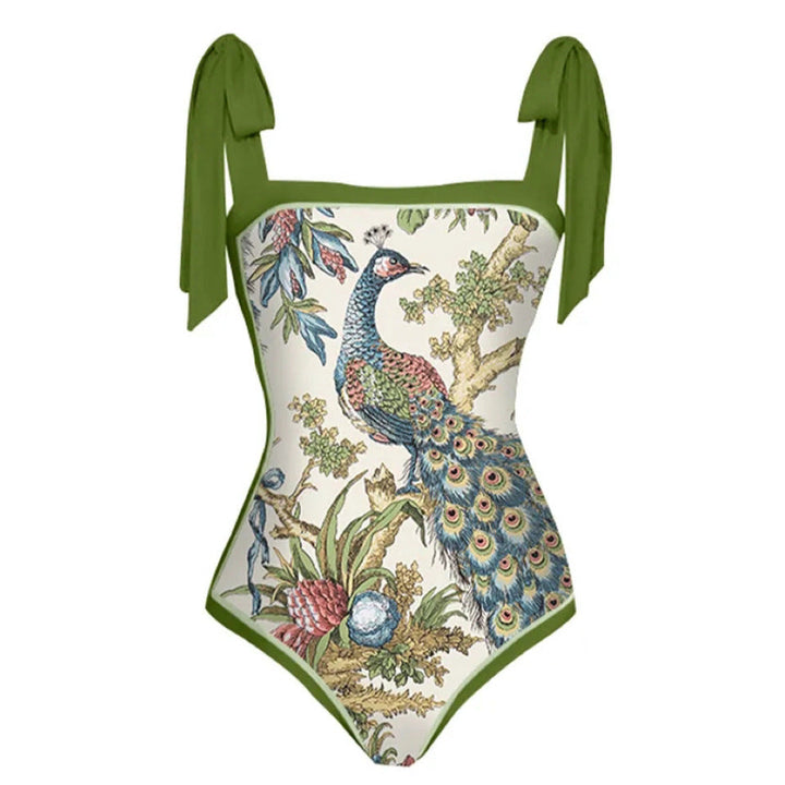 Dame sommerfrock med blomster motiver og elegant sløjfe-applikation Skovae