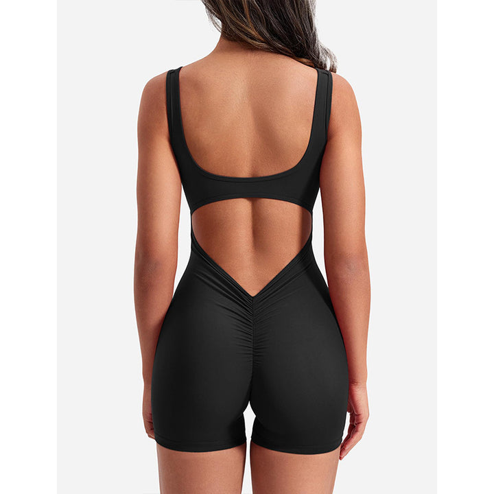 Dame Bodycon Jumpsuit med dyb rygudskæring og sporty design Stilla