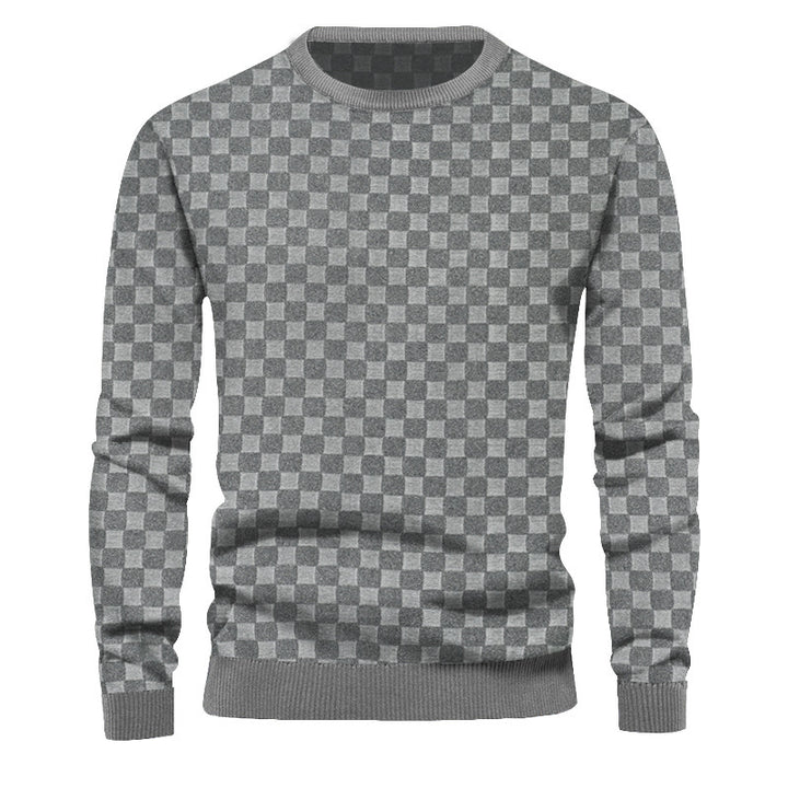 Herrer moderne strukturpullover med rund halsudskæring og komfortabel pasform Stilla
