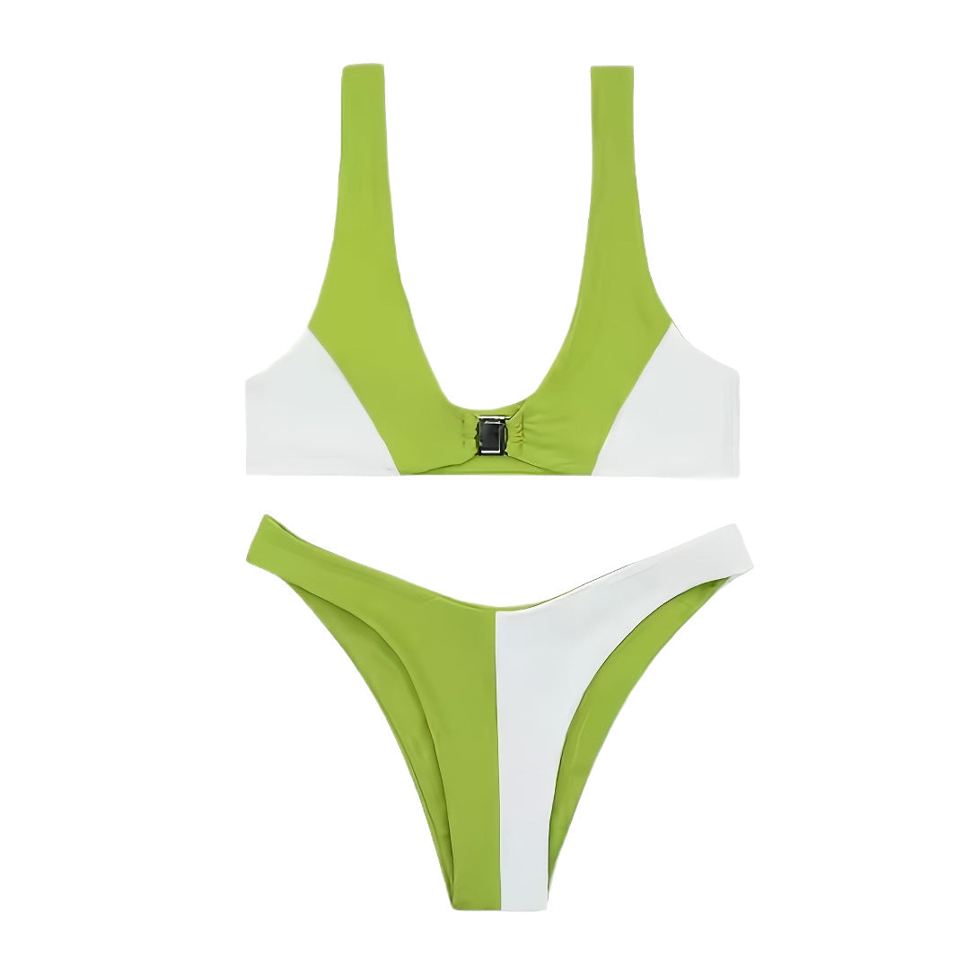 Dame Bikinis med dyb V-udskæring og smalle stropper Skovae