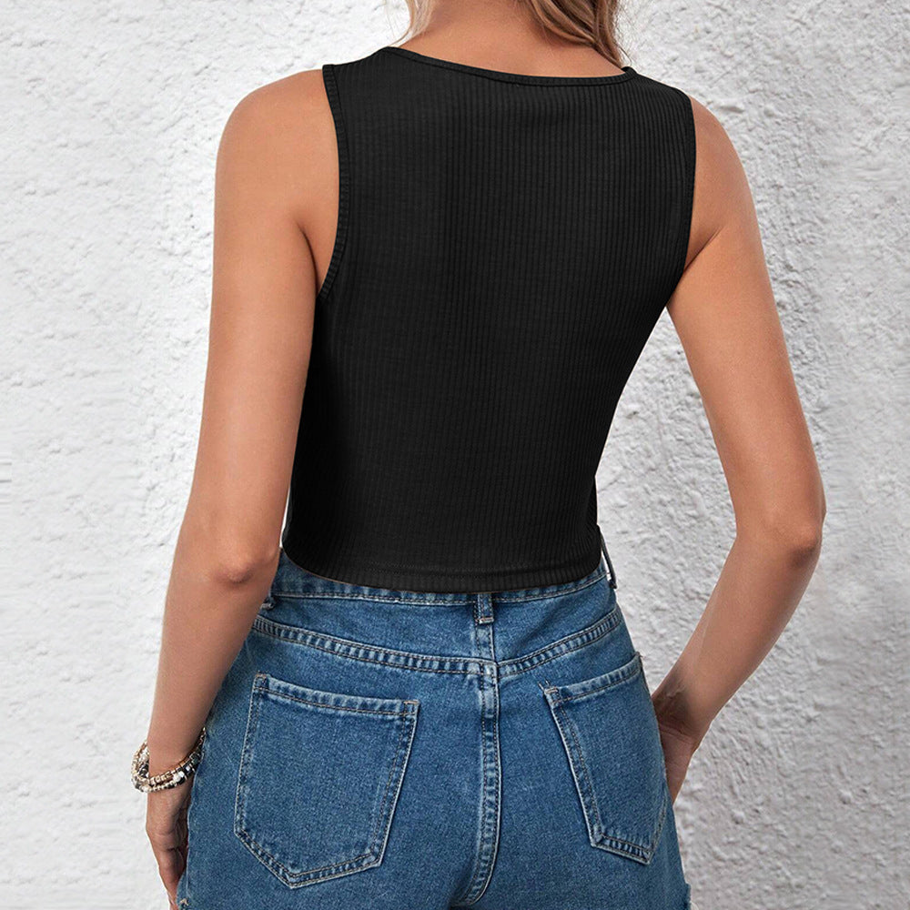 Kvindernes ærmeløse crop top med elegant knudebeskrivelse Stilla