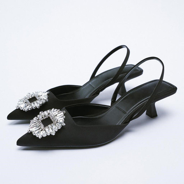 Damer Slingback Ballerinas med funklende strass-applikationer Stilla