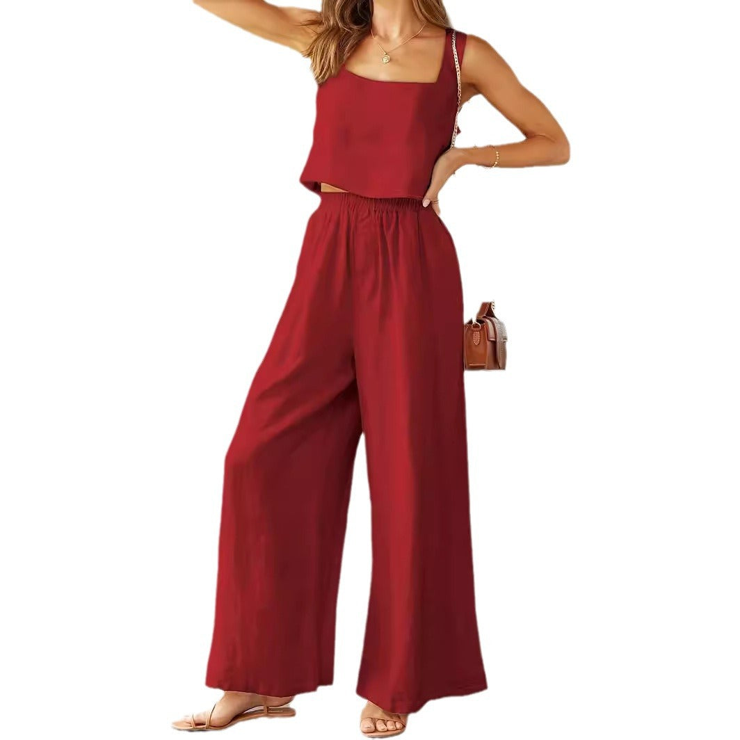 Dame sæt med cropped top og løstsiddende bukser Stilla