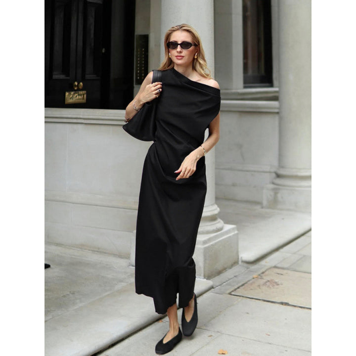 Damen elegantes Wickelkleid mit asymmetrischem Schnitt und schickem Taillendetail Skovae