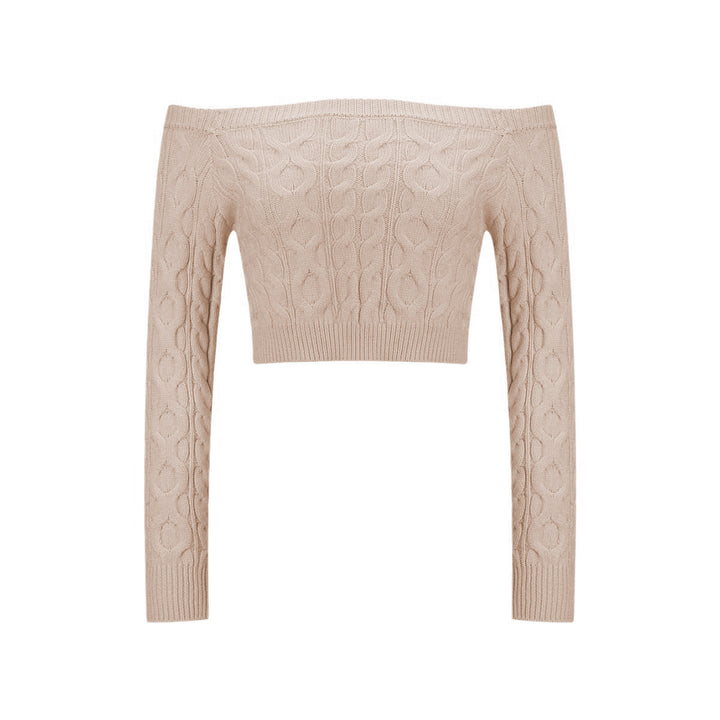 Kvindernes Off-Shoulder Striktrøje med Kabelmønster Stilla