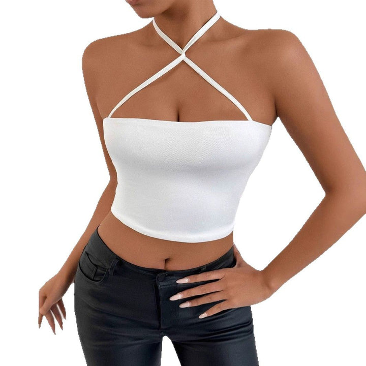 Dame Crop-Top med raffineret krydstræksdesign Skovae