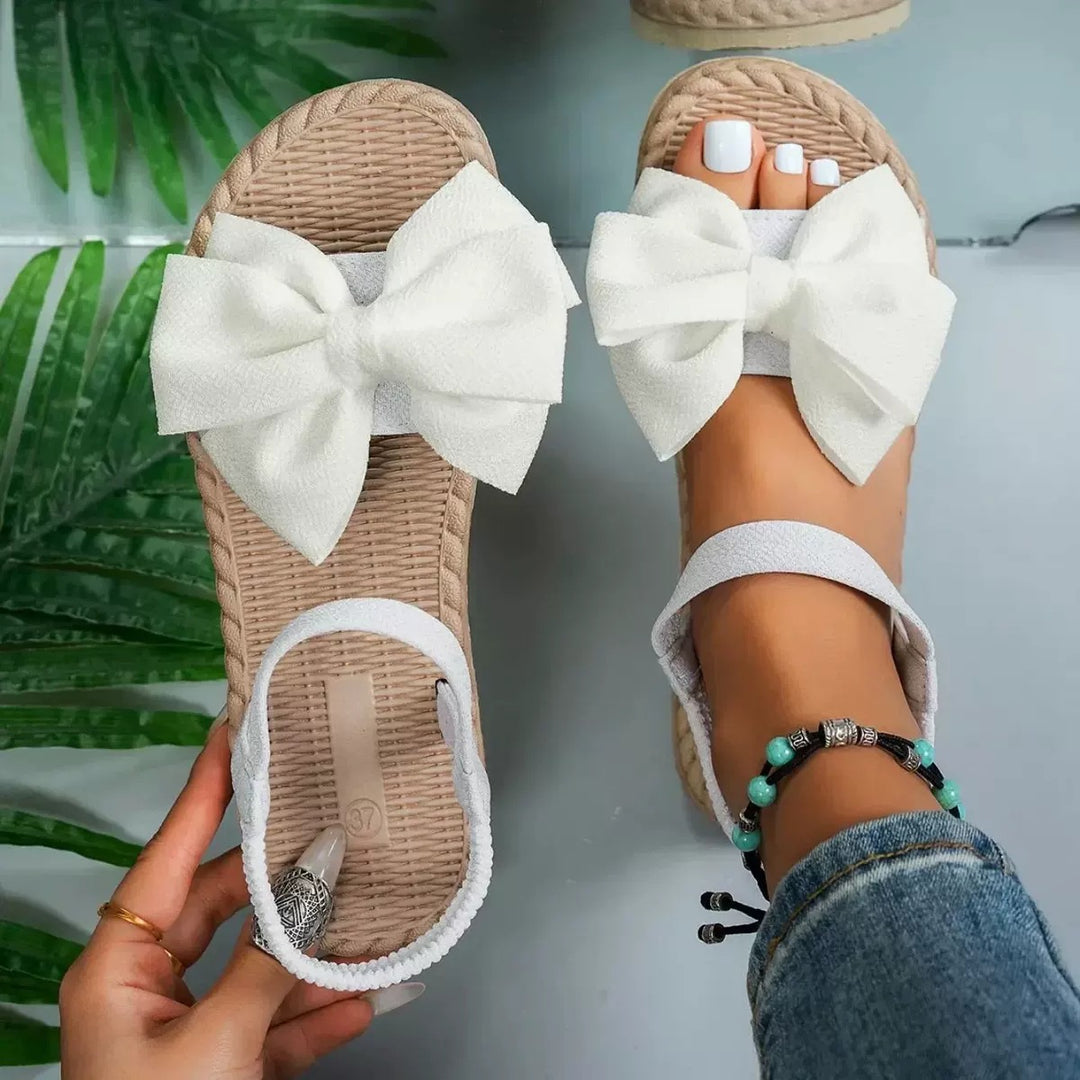 Dame Komfortable Slip-On Sandaler med glamorøst Sløjfe-design Stilla