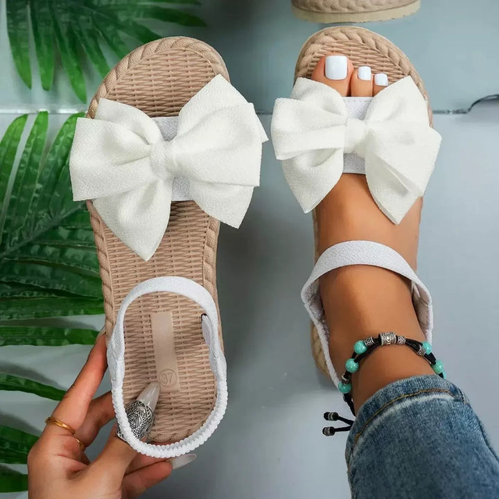 Dame Komfortable Slip-On Sandaler med glamorøst Sløjfe-design Stilla