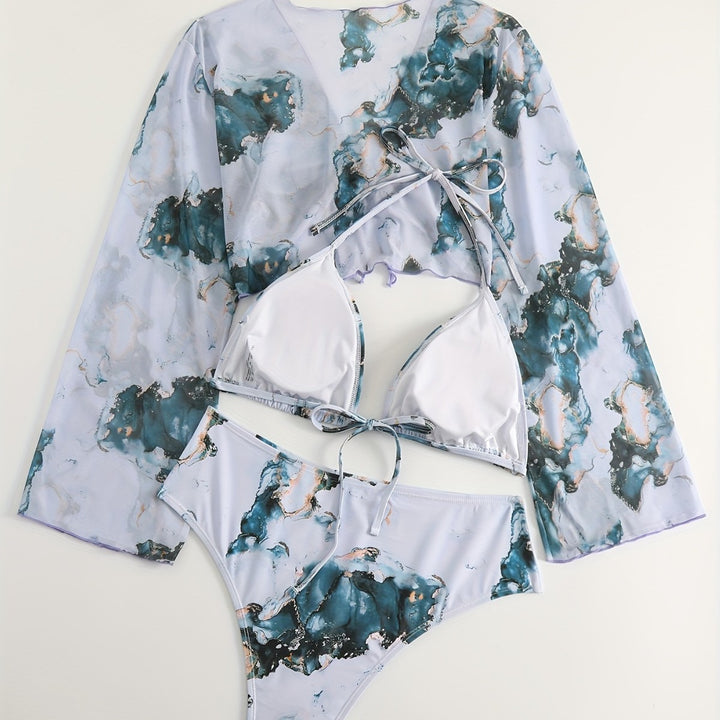 Dame Bikini Sæt med gennemsigtig Bluse Skovae