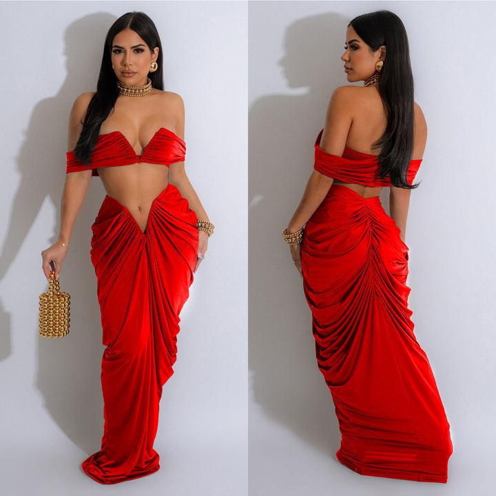Dame Elegante og stilfulde aftenkjole med off-shoulder snit Stilla